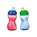 Nuby 2-Pack No-Spill Super Spout Easy Grip Cup, 10 Ounce, 6 Months +, Red and Blue primary