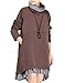 Mordenmiss Women's Flared Layers Dress Hi-Low Ruffle Hem Tunic Top