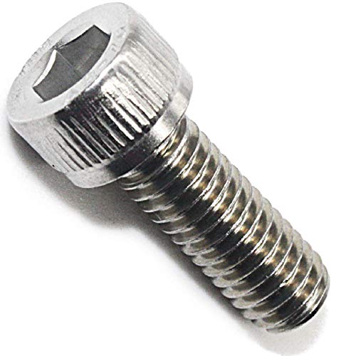 fullerkreg m8-1.25 x 16mm tornillos de cabeza hueca, impulsión allen, din 912, acero inoxidable aisi 304 , rosca completa, acabado brillante, rosca de máquina, cantidad 10