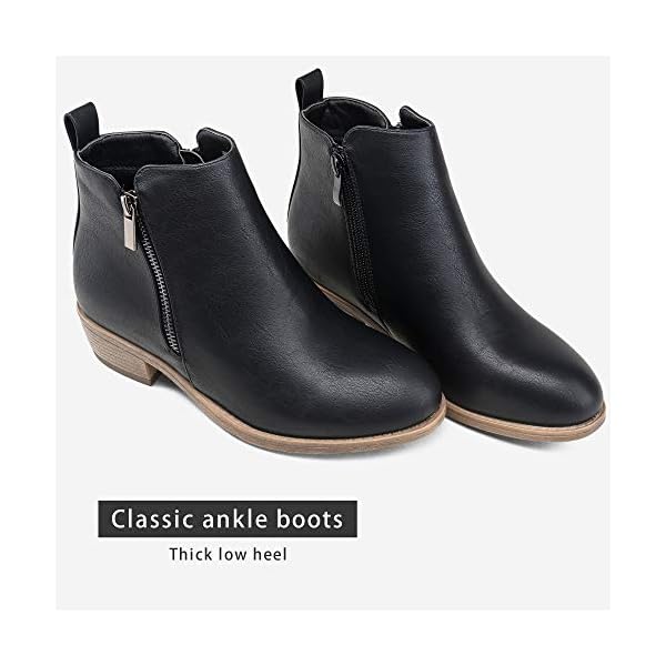 Jeossy Women's Ankle Boots Thick Heel Low Heeled Booties for Women