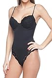 Body Beautiful Smooth and Silky Bodysuit Shaper with Built-in Wire Bra and Sexy Lace Trims