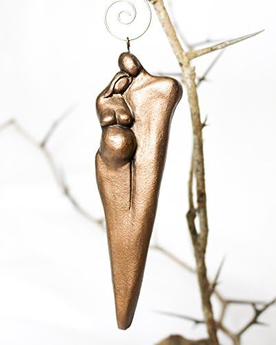 Bronze Pregnant Expecting Family Christmas Ornament EJ2U