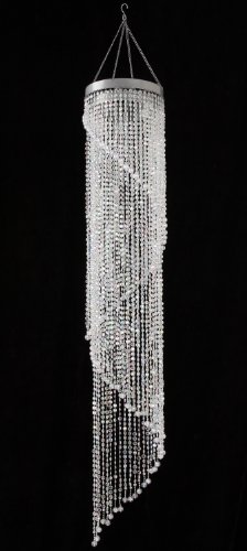 Chandelier Spiral Faux Crystal Beaded Hanging Light great idea for Wedding Chandeliers Centerpieces Decorations and any Event Party Decor (Clear)
