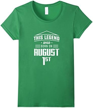 Womens Born on August 1 Legend T-Shirt Medium Grass
