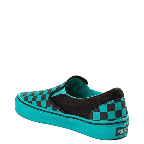 aqua black checkered vans