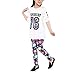 Weixinbuy 2-14 Years Girls Flower Feather Printed Comfy Leggings Pants