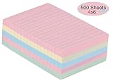 1InTheOffice Sticky Notes 4x6, Lined Assorted Pastel Color Self-Stick Notes 4" x 6" 100 Sheets - 5/Pack