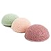 French Clay Konjac Sponge 3 pieces with green clay, red clay and pink clay
