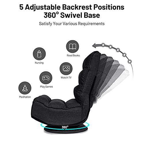 Giantex 360 Degree Swivel Gaming Chair, 6 Position Adjustable Folding