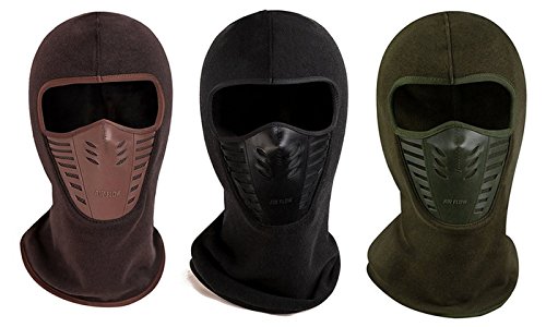 ETCBUYS - Winter Fleece Face Mask - Windproof Ski Masks - Unisex for Men and Women Windproof Skiing Hiking Hunting Snowboarding Dog Walking Balaclava Style Caps - (3 Pieces)