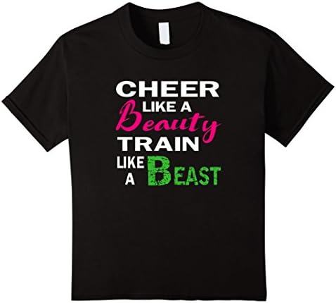 Kids Cheer Like a Beauty Quotes Cheerleading T-shirt 12 Black