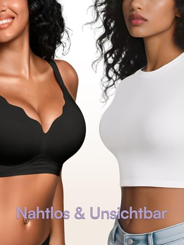 Bra for women without underwire with support, comfortable seamless bralettes, padded, non-wired bustier, comfort T-shirt bras