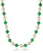 Amazon Collection 14k Yellow Gold Green Jade and Freshwater Cultured Pearl Strand Necklace, 18