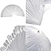 Leegoal 50 Pcs Clear Fan-shaped False Fake Nail Art Tips Sticks Polish Gel Salon Display Chart Practice Tool