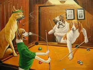 Amazon.com: 12X16 inch Animal PuPPy Canvas Art Dogs Playing Pool