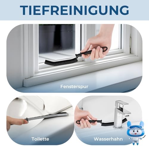 Hartborsten Fugenbürste Bad & Fliesen, Ergonomische Griff, 3er-Set
