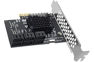 6 Ports PCIE to SATA Controller PCI Express X1 Adapter Card - 3.0 6Gbps for Windows