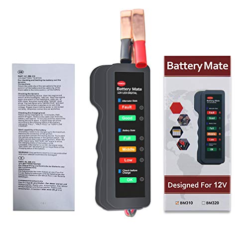 OBDMONSTER 12V Car Battery Tester Digital Alternator Tester, Check Battery Condition & Alternator Charging for Car Motorcycle