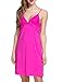 Ekouaer Women Lace Sleepdress V-neck Flannel Nightgowns(Rose Red,Small)