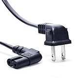TV Power Cord, Ancable 6-Feet 18AWG 90 Degree Angled 2-Prong to L-Shaped C7 Power Cord for Samsung Philips Toshiba LG Sony Sharp Panasonic Vizio LED Flat TV Sky Box, Sky Plus+ HD Box