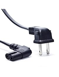 TV Power Cable, Ancable 6-Feet 18AWG 90 Degree Angled 2-Prong to L-Shaped C7 Power Cord for Samsung Philips Toshiba LG Sony Sharp Panasonic Vizio LED Flat TV Sky Box, Sky Plus+ HD Box