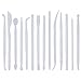BronaGrand Set of 14 Mini Plastic Crafts Clay Modeling Tool for Shaping and Sculpting (White)