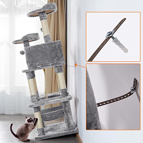 Yaheetech 59 inches MultiLevel Cat Tree Condos Stand Furniture Climber