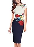 Vfemage Womens Elegant Floral Print Frill Casual Party Cocktail Bodycon Dress