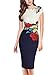 Vfemage Womens Elegant Floral Print Frill Casual Party Cocktail Bodycon Dress