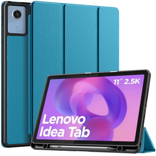 MoKo Case for Lenovo Idea Tab 11 2025 with Stylus Holder, Ultra-Thin Smart Trifold Stand Case with Auto Sleep/Wake, Slim PU Leather Protective for Lenovo Idea Tab/Xiaoxin Pro, French Blue