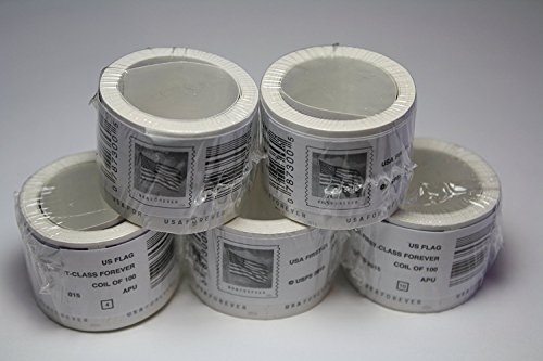 USPS Forever Stamps - 5 Coils of 100 Stamps (new rolls of stamps)
