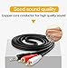 Choseal 3.5mm Audio Cable to 2 RCA Male Aux Cable 6 feet,Gold Plated Speaker Cable Compatible Car MP3 CD Player Mobile Phone PC