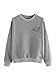 MAKEMECHIC Women's Long Sleeve Graphic Print Casual Pullover Crop Sweatshirt