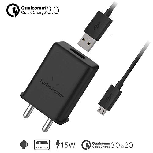 MYVN Micro USB 15 W Turbo Power Mobile Charger with Cable Compatible for Motorola and Android Phones