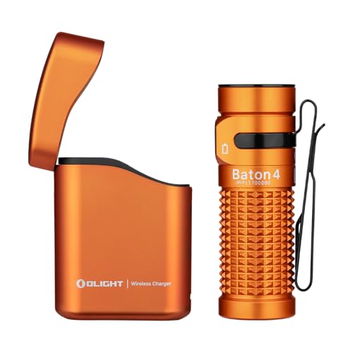 OLIGHT Baton 4 Kit, Taschenlampe led aufladbar mit dimmbarem Ladecase, kleine Lampe mit bis zu 190 Tagen Laufzeit, 1300 Lumen und 170m Leuchtweite für