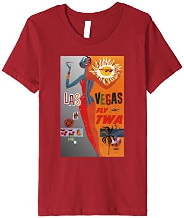 unisex-child Fly TWA Las Vegas Vintage Travel T-Shirt 8 Cranberry