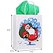 JOYIN 24 Christmas Kraft Paper Gift Bags with Handles Blue and White with Assorted Christmas Prints for Holiday Goody Bags, School Classrooms and Party Favors