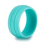 Enso Womens Ultralite Silicone Wedding Band, Turquoise Blue 7