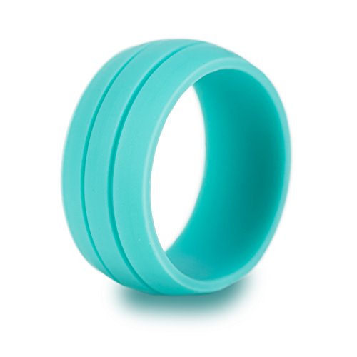 Enso Womens Ultralite Silicone Wedding Band, Turquoise Blue 7