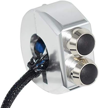 CNC Aluminum Alloy 7/8" Motorcycle ATV Handlebar Switches Handle Bar Mount Switch For Headlight Fog Light ON OFF Start Kill Horn Button Chrome Silver