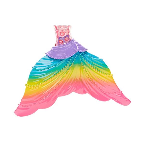Barbie Meerjungfrau, Barbie Dreamtopia, Barbie Puppe in Regenbogen Farben mit Lichtershow, Spielzeug Badewanne, Spielzeug ab 3 Jahren, DHC40 – Bild 7
