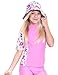 SunBusters Girls Reversible Bucket Hat (UPF 50+), Poppyberry, Large
