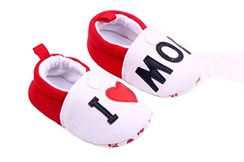 Toddler Baby Girl Boy I Love My Mom Dad Soft Bottom Crib Shoes (6-9 months, I love mon)