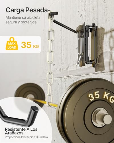 monTEK Swivel Bike Wall Mount, Bike Hook for Wide Tires of Less than 115 mm, Bike Hanger Wall Save Space for Garage, Up to 35 kg, 3 Pack