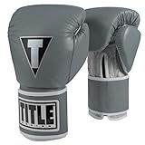 Title Boxing TITLE Limited Pro Style Leather Training Gloves, Grey/Silver, 16 oz