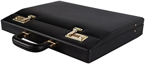 Clubb Premium Black Lamborgini Leather Attache Briefcase Dual combination Locks