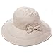 Womens Summer Bucket Boonie UPF 50+ Wide Brim Sun Hat Cord Cap Beach Accessories Beige