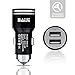 Car Charger, (Updated Version) BaiJi Dual USB Portable Vehicle Car Charger with Safety Hammer 3.1 A Output Quick Charge for iPhone, iPad, Samsung Galaxy and any Android Smartphones and Tablets -Black
