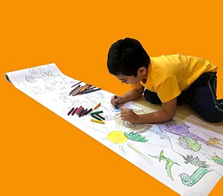 لفة ورق تلوين برسومات الديناصورات الكبيرة 44 سم 30 متر 80 جرام ا لكل متر مربع ورق لف تلوين الحامل للأطفال وأنشطة الطلاب في الرسم الفني والحرف اليدوية مستلزمات الرسم الفني للأطفال