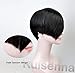 RUISENNA 100% Human Hair Short Wig for Black Women African American Pixie Wigs Black Straight Hair Wig With Side Bangs